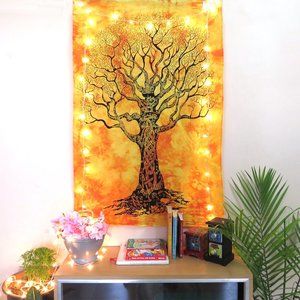 Oussum Wall Hanging Cotton Yellow Poster Tapestry